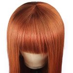 Machine made glueless wigs with bangs Ginger