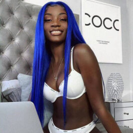 blue lace front wig