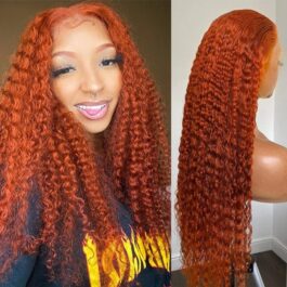 Ginger lace front wig – glueless 150% density human hair 13×4 lace wigs