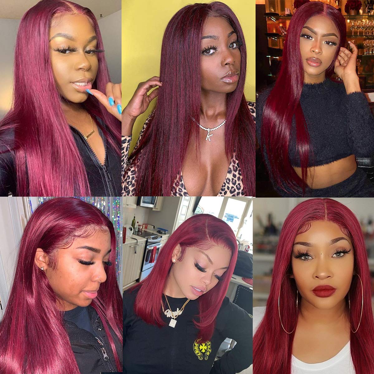 99J red burgundy lace front wig4