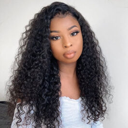 Glueless deep wave 13 x 4 HD lace front wig – 150% density human hair lace wigs