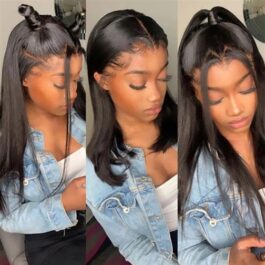 Straight full lace wig – 150% density human hair wig for black women for sale