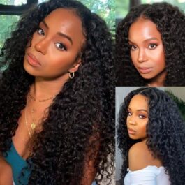 Kinky curly full lace wig – 150% density human hair wig for black women for sale