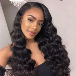 Glueless loose wave 13 x 4 HD lace front wig – 150% density human hair lace wigs