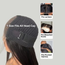 4×4 HD lace closure wig – glueless wear & go 180% density virgin human hair wigs