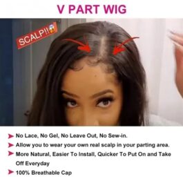 Ready To Wear V part wig – 150% density virgin human hair wig
