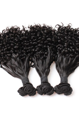 3 pcs bouncy curly double drawn virgin human hair weaves bundles