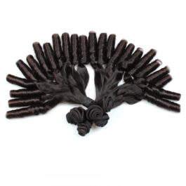 3 pcs black straight + spring roll double drawn funmi hair weaves bundles