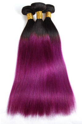 T1B purple virgin human hair bundles – 3 pcs hair weaves